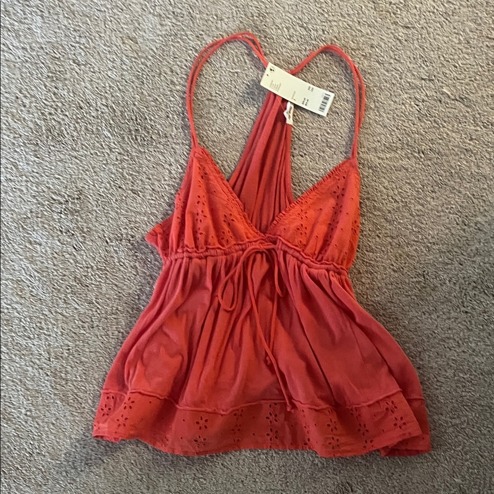 Urban Outfitters Red Eyelet Camisole
